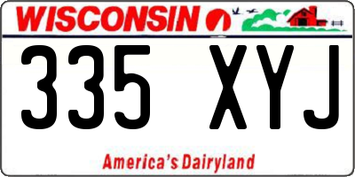WI license plate 335XYJ