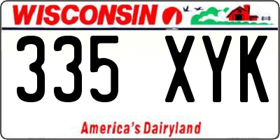 WI license plate 335XYK