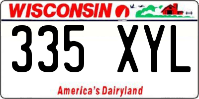 WI license plate 335XYL