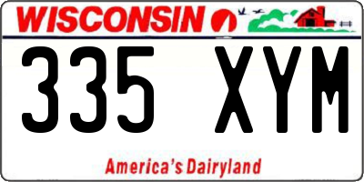 WI license plate 335XYM