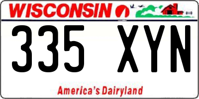 WI license plate 335XYN