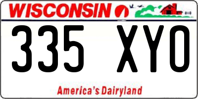 WI license plate 335XYO