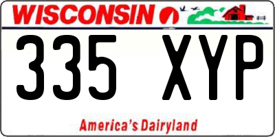 WI license plate 335XYP