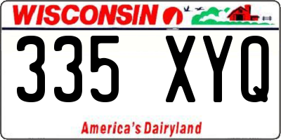 WI license plate 335XYQ