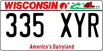 WI license plate 335XYR