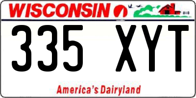 WI license plate 335XYT