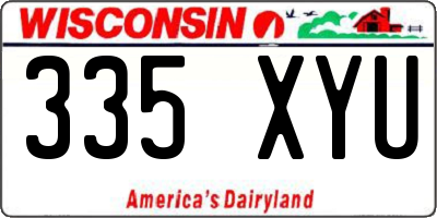 WI license plate 335XYU