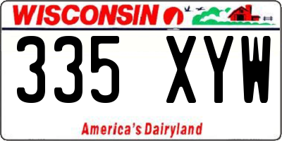 WI license plate 335XYW