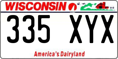WI license plate 335XYX