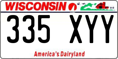 WI license plate 335XYY
