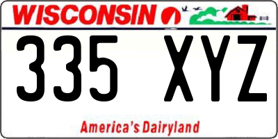 WI license plate 335XYZ