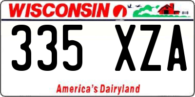 WI license plate 335XZA