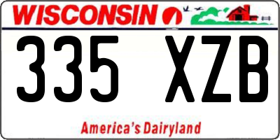 WI license plate 335XZB