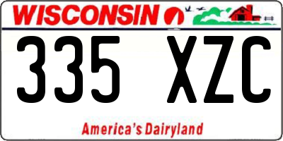 WI license plate 335XZC