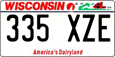 WI license plate 335XZE