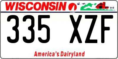 WI license plate 335XZF