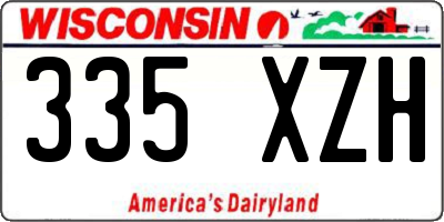 WI license plate 335XZH
