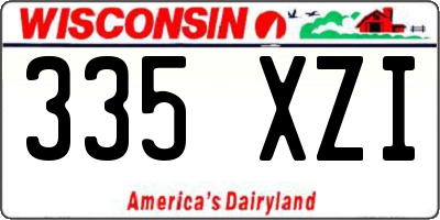 WI license plate 335XZI
