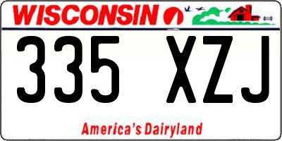WI license plate 335XZJ