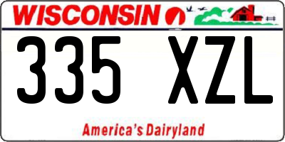 WI license plate 335XZL