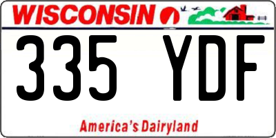 WI license plate 335YDF
