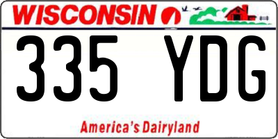WI license plate 335YDG