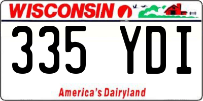 WI license plate 335YDI