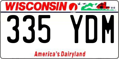 WI license plate 335YDM