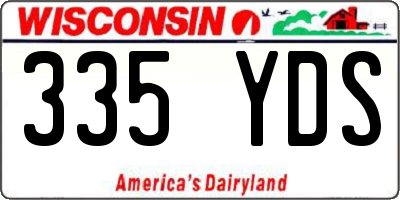WI license plate 335YDS