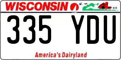 WI license plate 335YDU