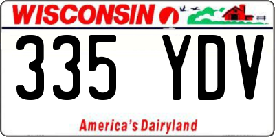 WI license plate 335YDV