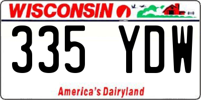 WI license plate 335YDW