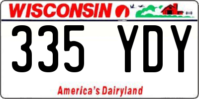 WI license plate 335YDY