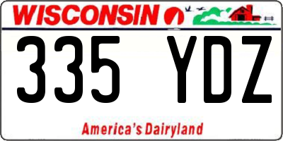 WI license plate 335YDZ