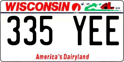 WI license plate 335YEE