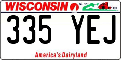 WI license plate 335YEJ