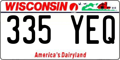 WI license plate 335YEQ