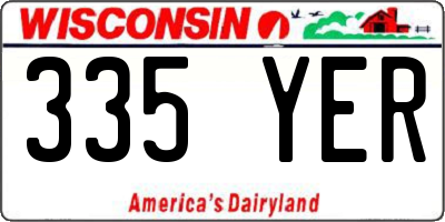 WI license plate 335YER