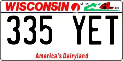 WI license plate 335YET