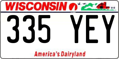 WI license plate 335YEY