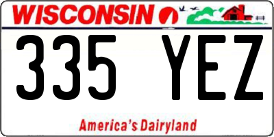 WI license plate 335YEZ