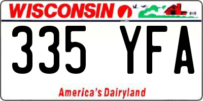 WI license plate 335YFA