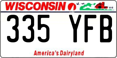 WI license plate 335YFB