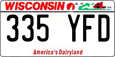 WI license plate 335YFD
