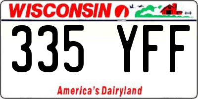 WI license plate 335YFF