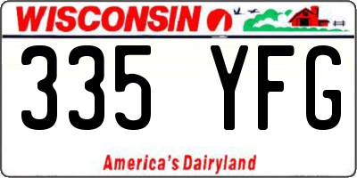 WI license plate 335YFG