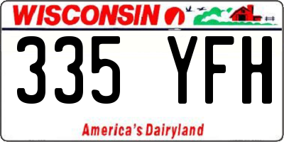 WI license plate 335YFH