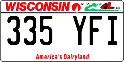 WI license plate 335YFI