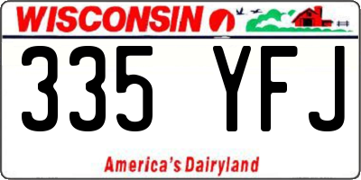 WI license plate 335YFJ