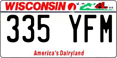 WI license plate 335YFM